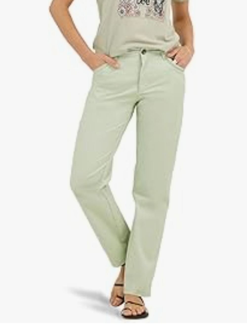 Lee Women's Straight-Leg Jeans in Light Green
